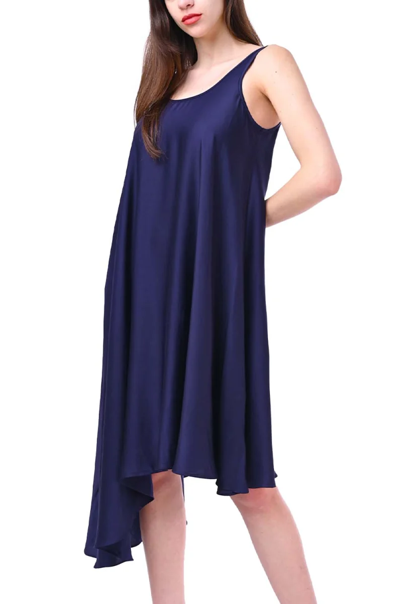 Рокля "Silky Moments" Asymmetrical Sleeveless Dress 23265 13267-navyblue