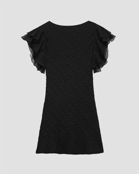 V-Neck Dress in Embroidered Muslin — снимка 2