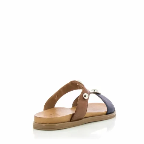 Дамски Равни Чехли MODA IN PELLE – 25091ONEY NAVY TAN 07 — снимка 2
