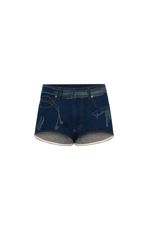 Trompe-L'oeil Denim Shorts