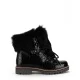 Дамски черни боти с пух New Italia Shoes — снимка 2