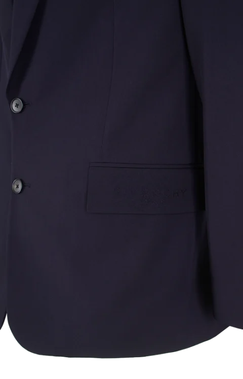 Single-Breasted Regular Jacket in Navy — снимка 2