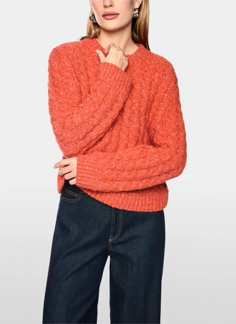 Пуловер с алпака 'Cable knit' Marc Cain Collections — снимка 1
