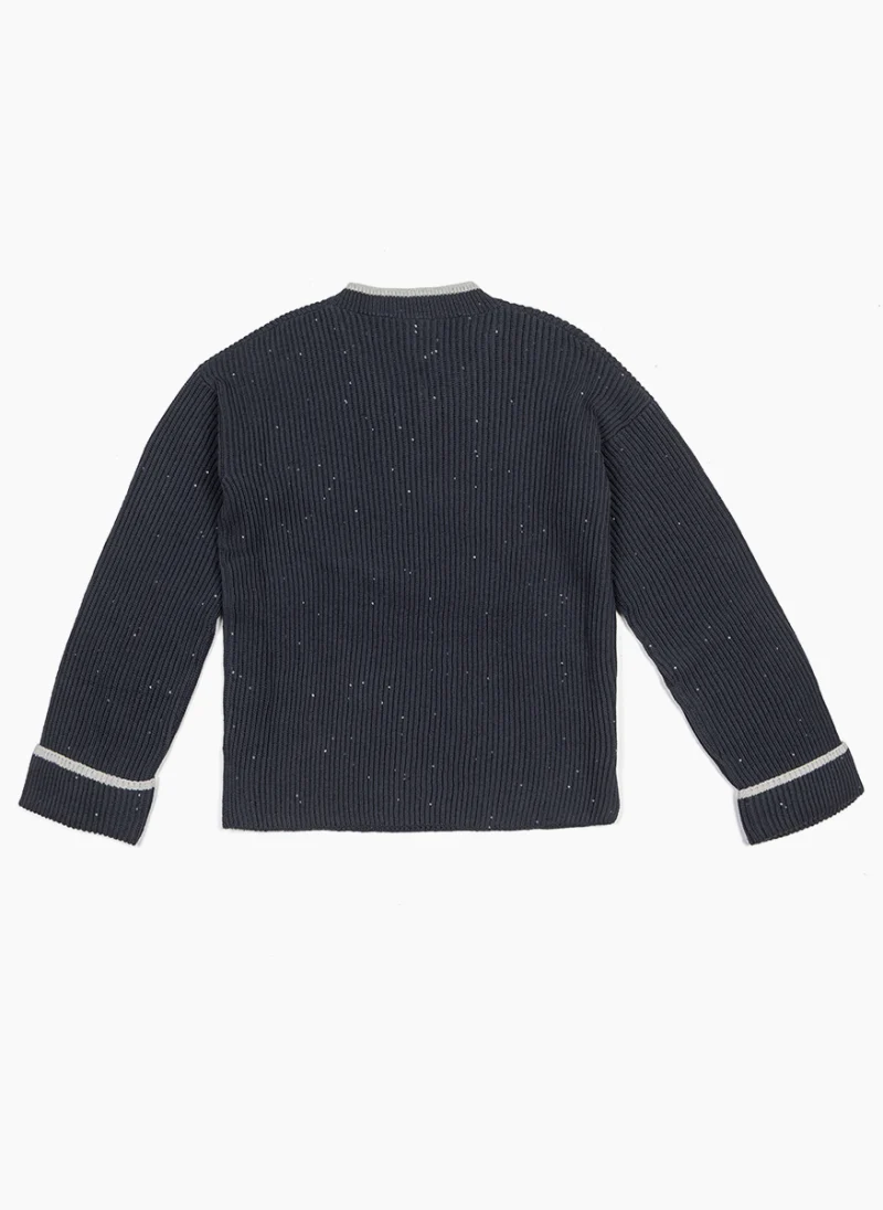 Пуловер с апликирани пайети Brunello Cucinelli Kids 6 — снимка 3