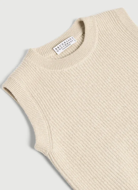 Пуловер без ръкав 'Sparkling note' Brunello Cucinelli Kids 10 — снимка 3