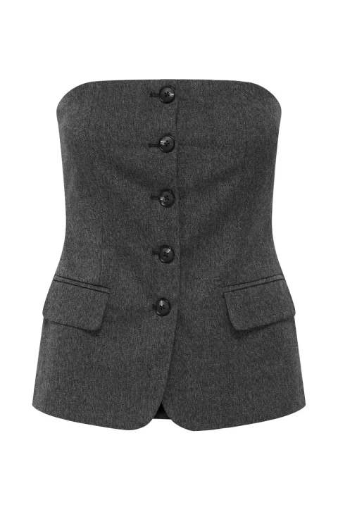 Top Onlmarnie S/L But Tube Tlr 15357612 BS000088 dark grey melange