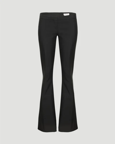 Low-Waisted Tailored Trousers in Black