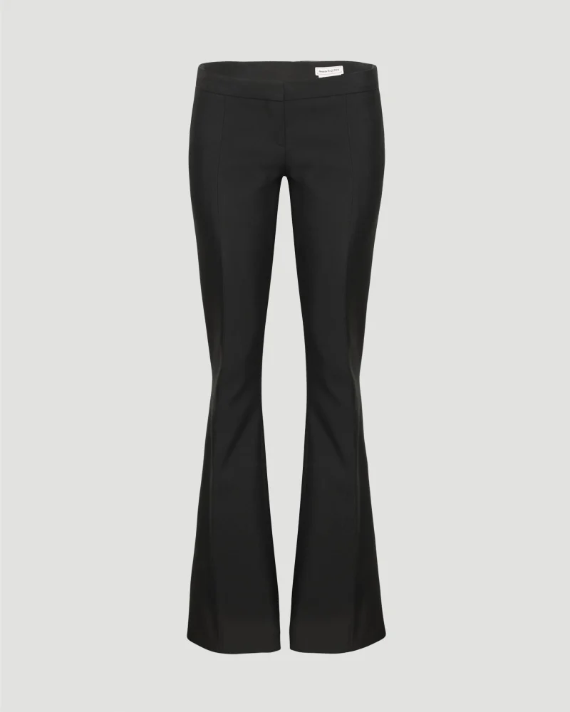 Low-Waisted Tailored Trousers in Black