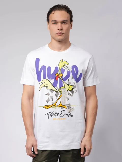 Бяла тениска TOTALLY x hype