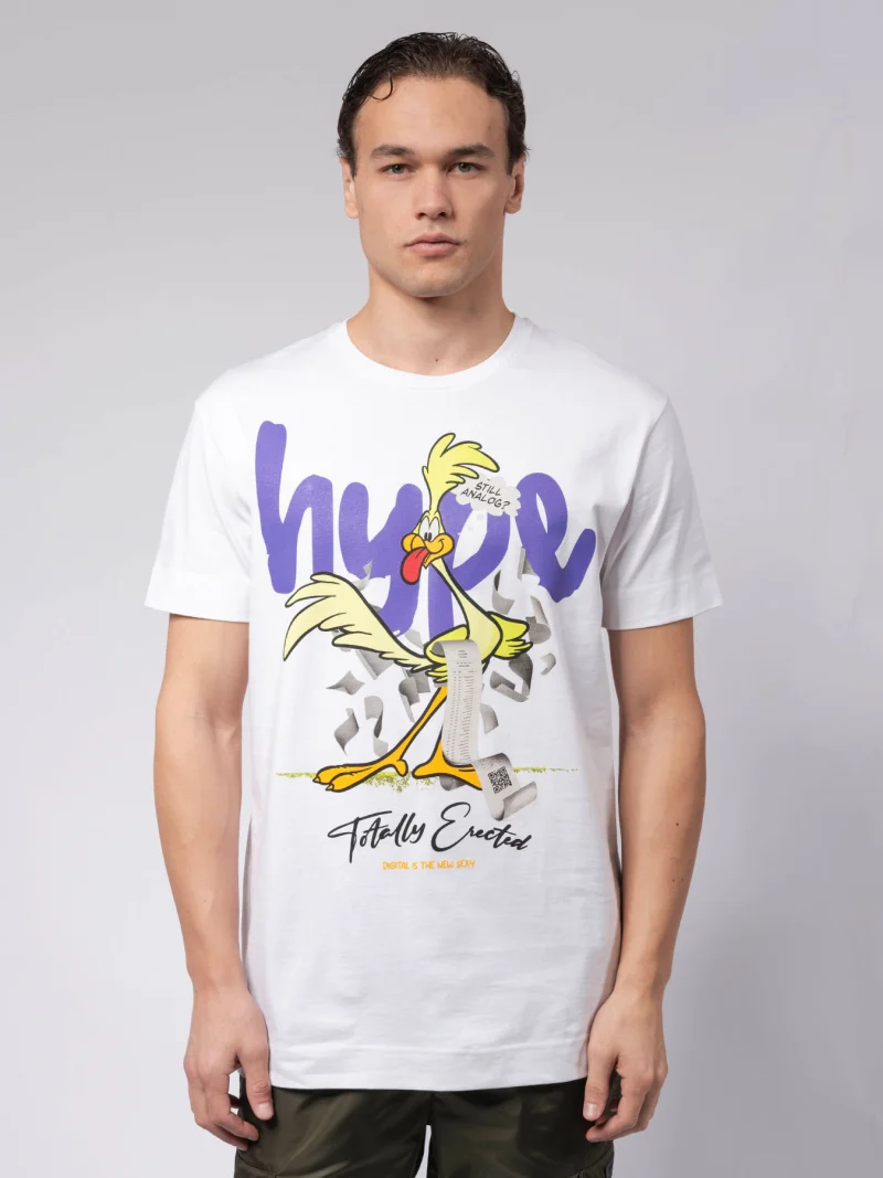 Бяла тениска TOTALLY x hype
