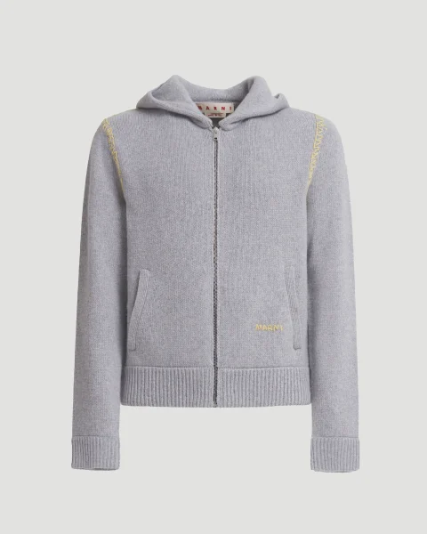 Grey Wool-Cashmere Cardigan