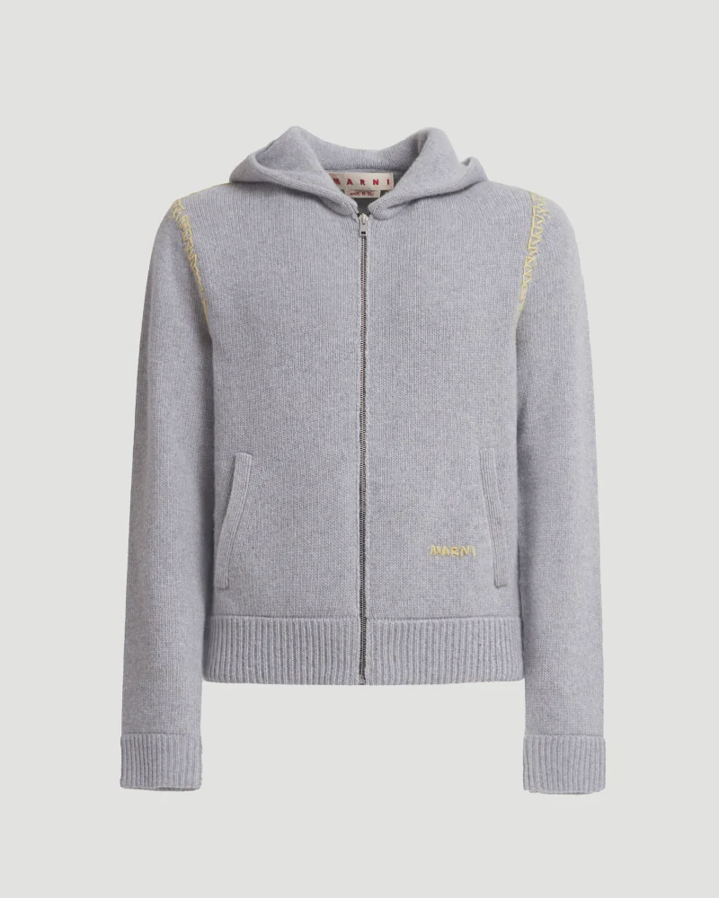 Grey Wool-Cashmere Cardigan