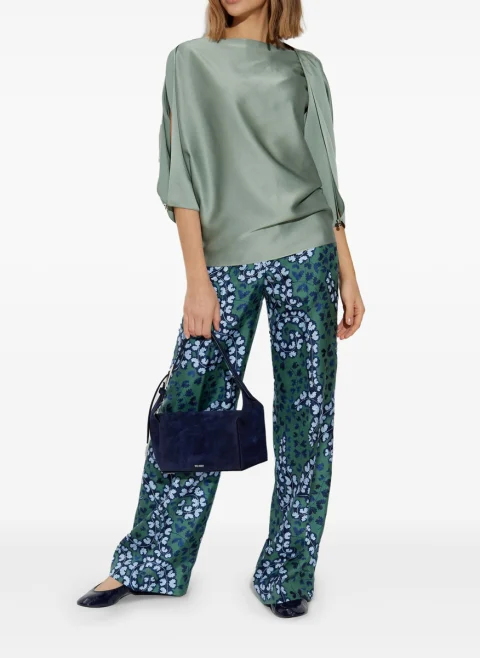 Сатенирана блуза с метален детайл Lanvin — снимка 5