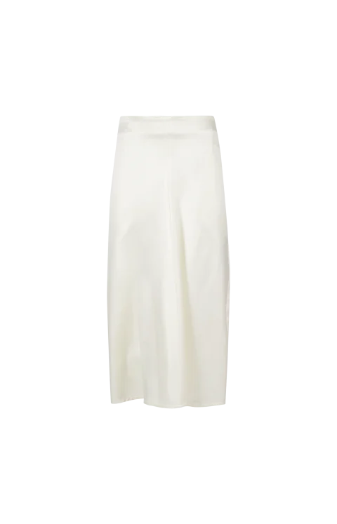 Shiny Cupro Skirt in Parchment