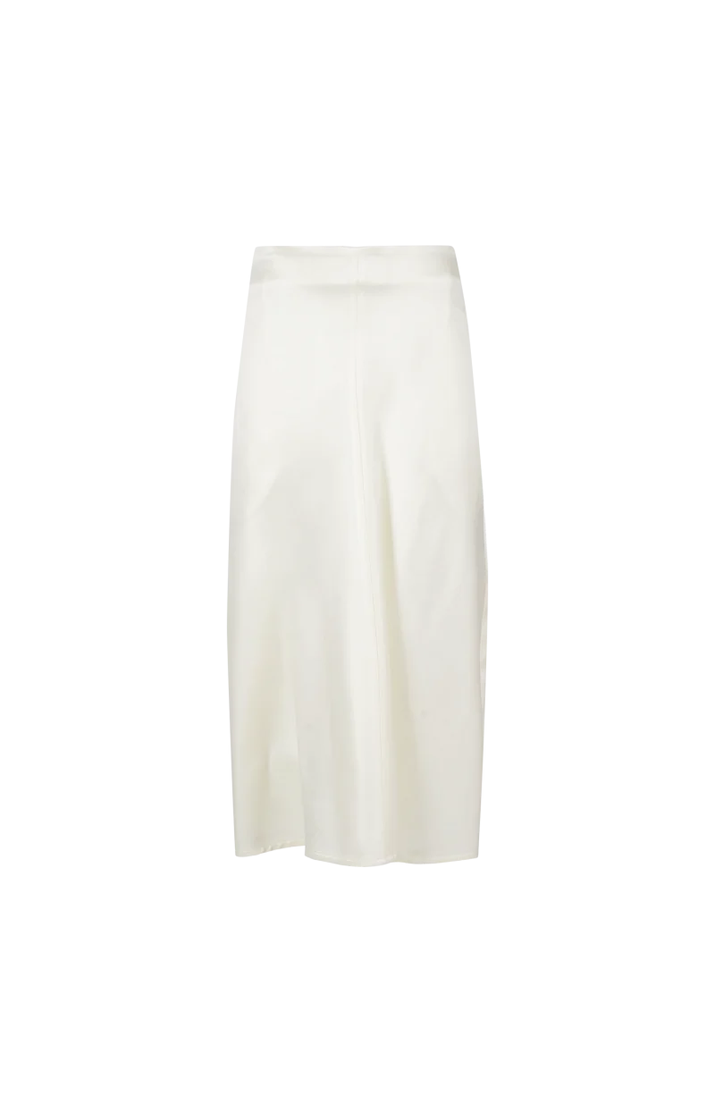 Shiny Cupro Skirt in Parchment