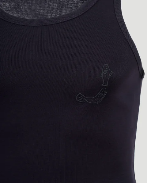 Second Skin Tank Top in Navy — снимка 3