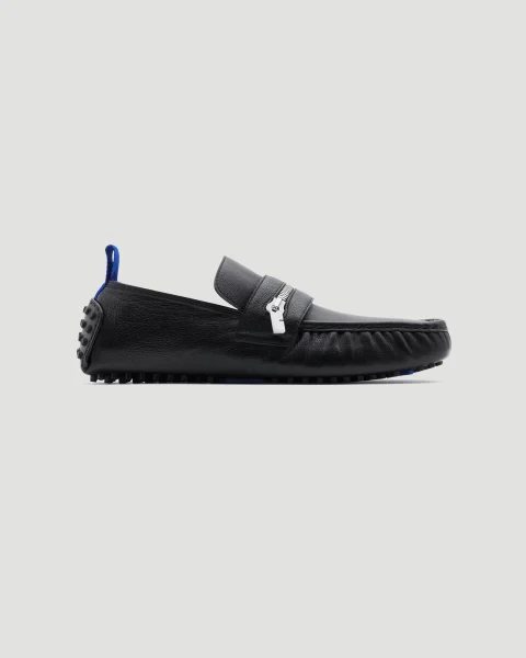 Leather Motor Low Loafers