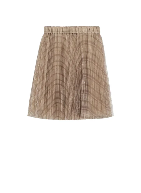 Карирана пола с тюл Brunello Cucinelli Kids 12 — снимка 2