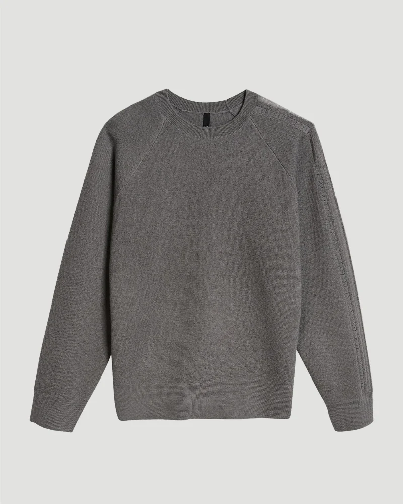 Knit Crew Sweatshirt in Grey