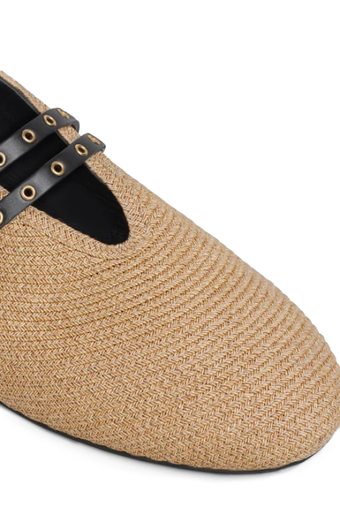 Ballet Flats in Paper Straw — снимка 4