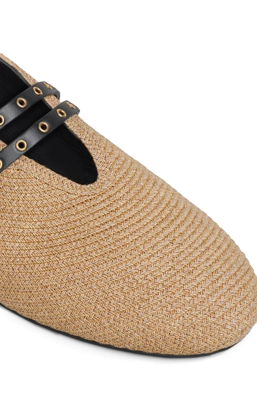 Ballet Flats in Paper Straw — снимка 4