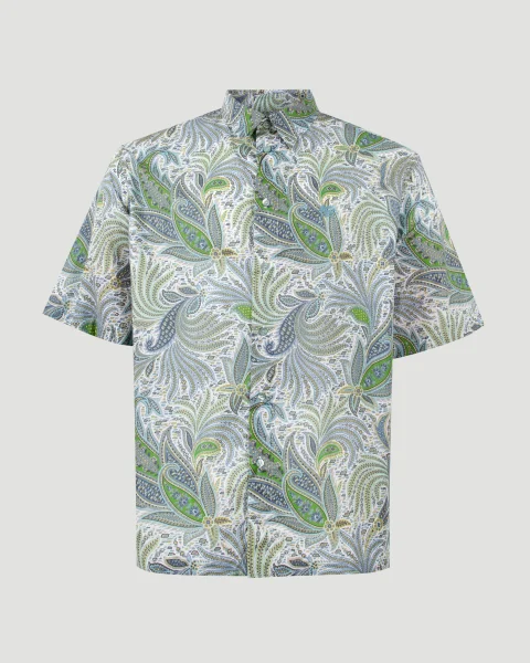 Paisley Shirt in Green Cotton