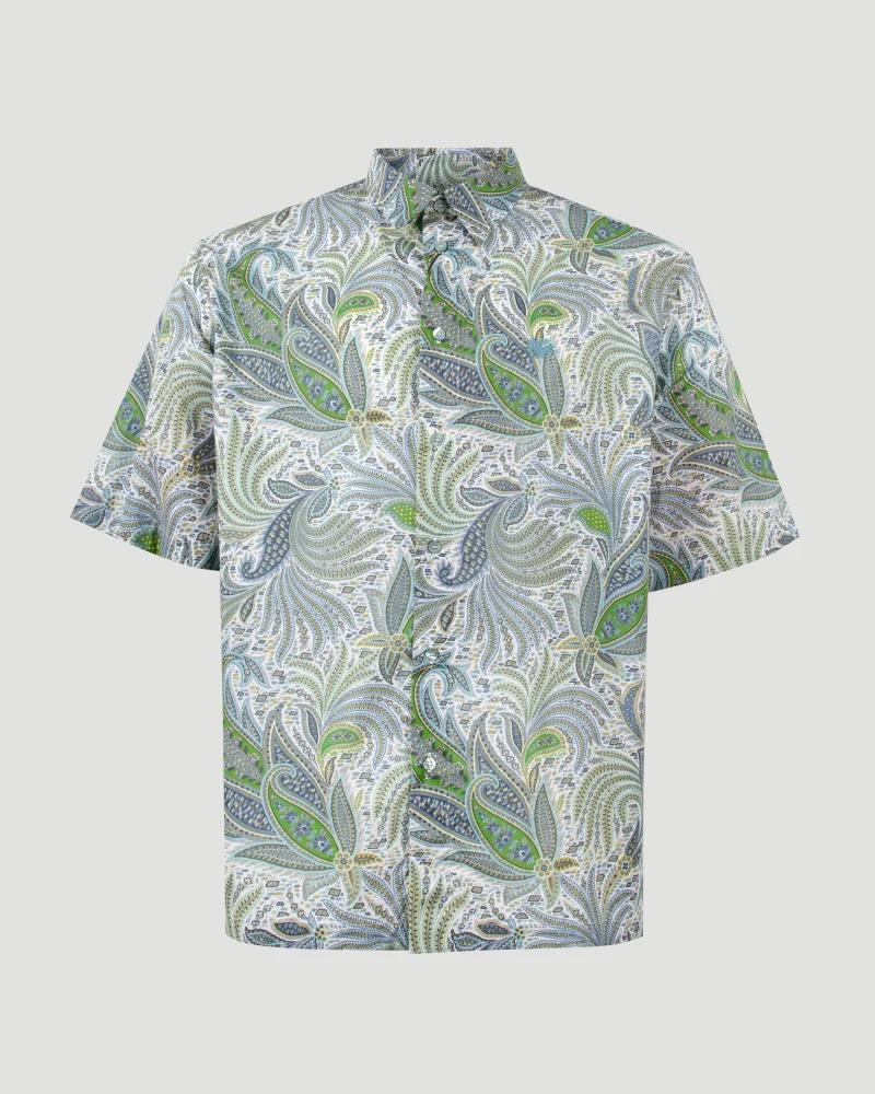 Paisley Shirt in Green Cotton