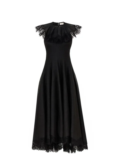 Миди рокля от лен и коприна 'Ascent Flutter Gown' Zimmermann — снимка 8