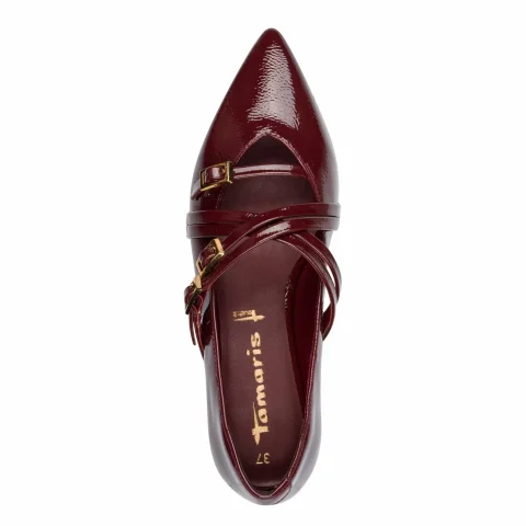 Балерини TAMARIS – 1-22160-45-568 MERLOT PATENT — снимка 5