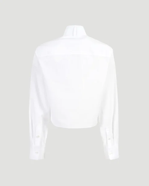 Cropped Buckle Poplin Shirt — снимка 3