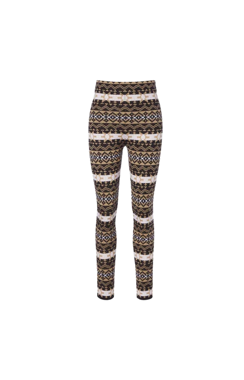 Merino Wool Leggings in Fair Isle Jacquard