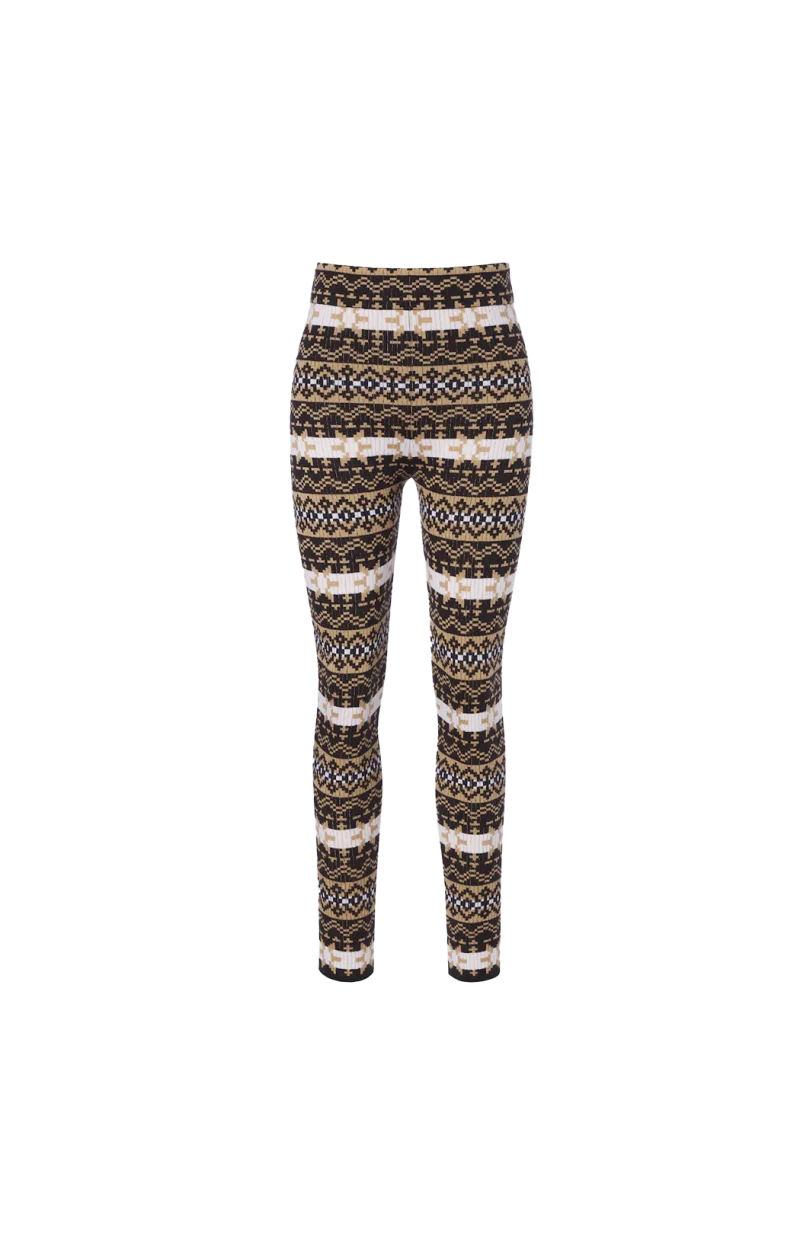 Merino Wool Leggings in Fair Isle Jacquard