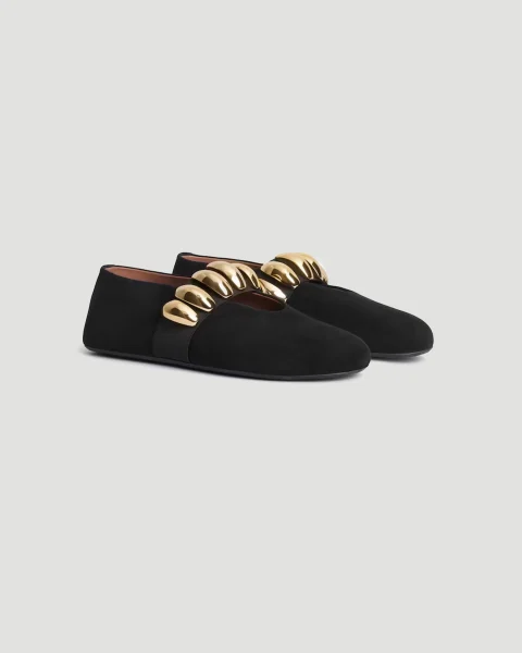 Jewel Ballet Flats in Suede — снимка 3