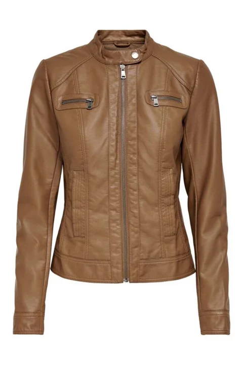 Яке Onlbandit Faux Leather Biker 15081400 18-1421 TCX cognac