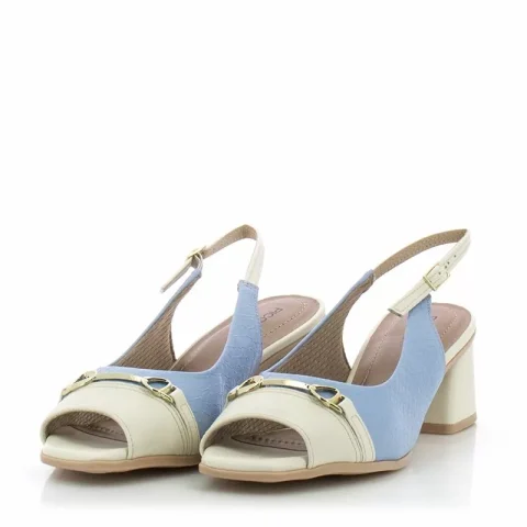 Дамски Сандали На Ток PICCADILLY – 715023 ADRIANA MIRTILO/OFF WHITE — снимка 3