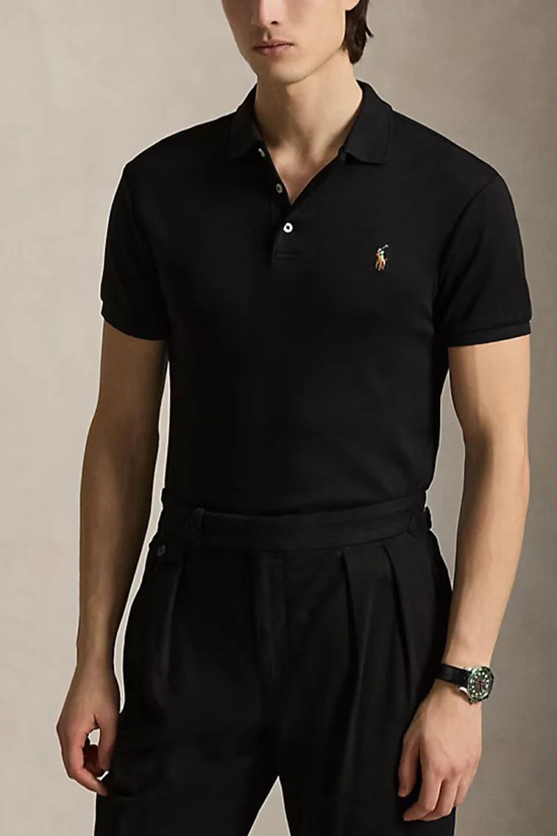 Polo Pima Polo-Ssl-Knt 710685514002 001 black — снимка 2