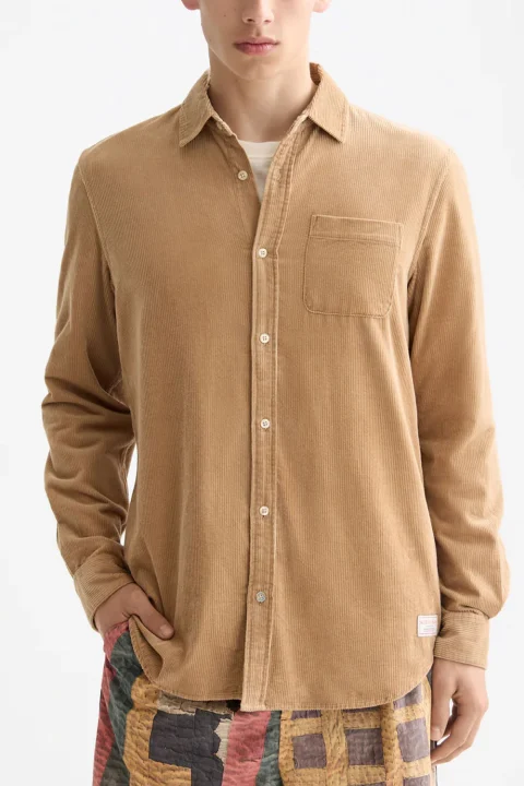 Риза Regular-Fit Corduroy 181253 260 tannin — снимка 2