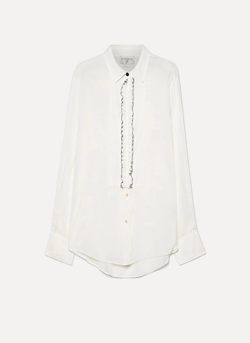 Риза с рюш forte_forte — снимка 4