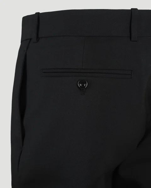 Tailored Cigarette Trousers in Black Wool — снимка 4