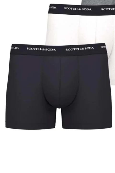 Бельо (Pack of 3) Stacked Logo Boxer 701222707 SCU005.6 white/black/grey — снимка 2