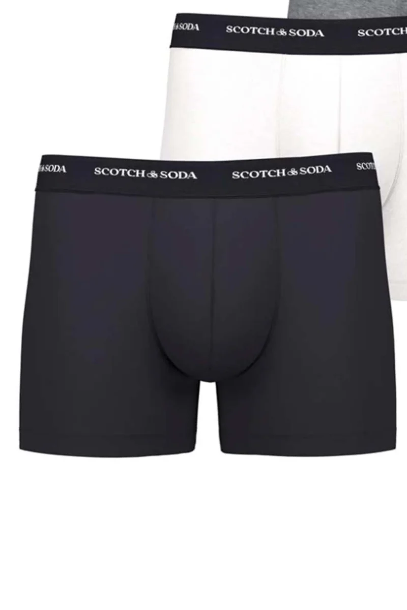 Бельо (Pack of 3) Stacked Logo Boxer 701222707 SCU005.6 white/black/grey — снимка 2