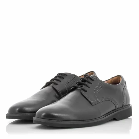 Мъжки Ежедневни CLARKS – 26168162 MALWOOD LACE BLACK LEATHER — снимка 3