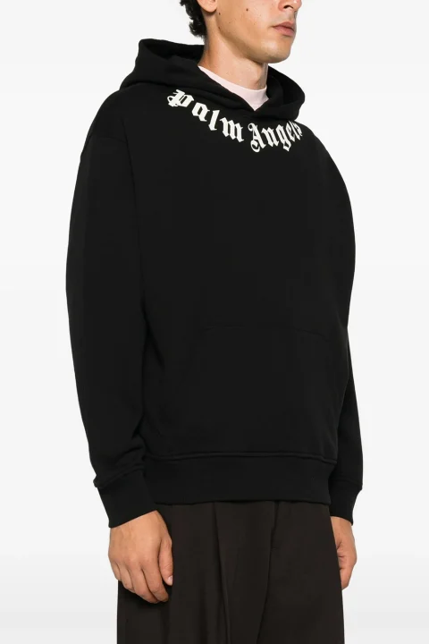 Суичър Neck Logo Regular Hoodie PAMBB003FL001-1003 black-off white — снимка 2