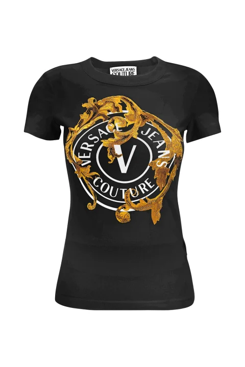 T-shirt 79Dp608 S V-Emblem Baroque 79HAHE01CJ02E g89 black/gold