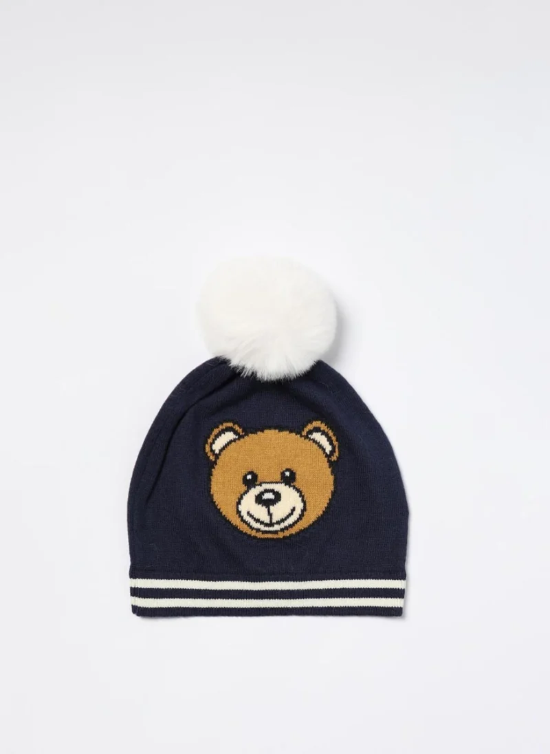 Шапка с помпон Moschino Kids