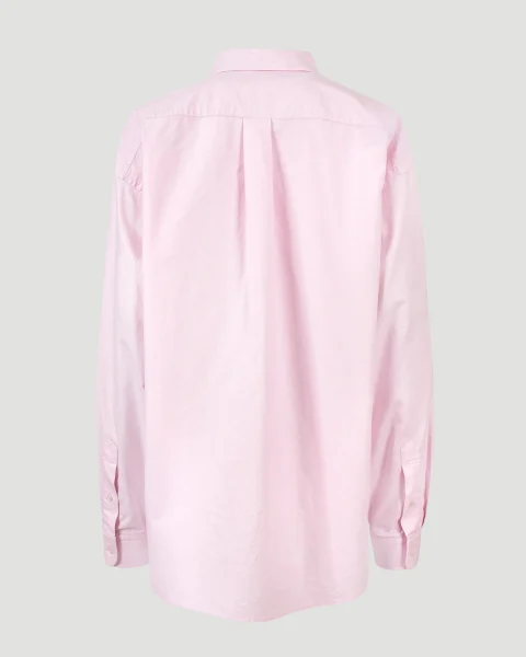Cotton Oxford Oversize Shirt in Pink — снимка 3