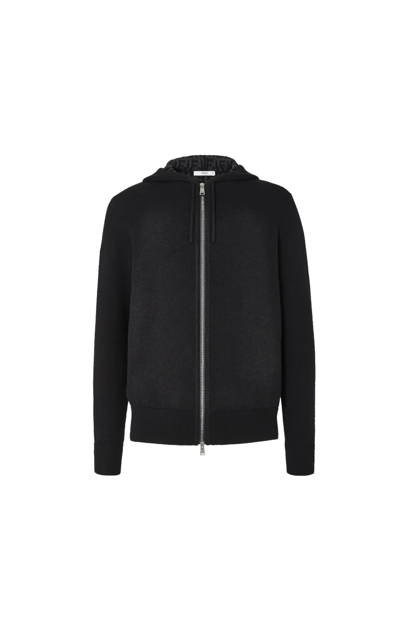 FF Zucca Cashmere Hoodie in Black