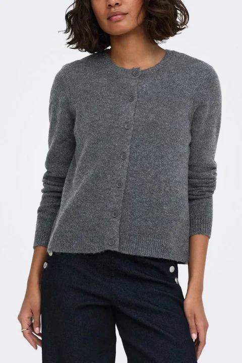 Жилетка Onlolivia O-Neck 15380550 BS000088 dark grey melange — снимка 2