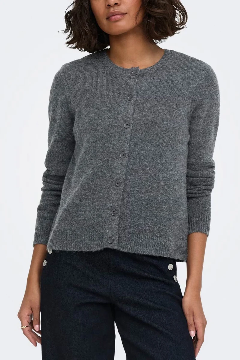 Жилетка Onlolivia O-Neck 15380550 BS000088 dark grey melange — снимка 2