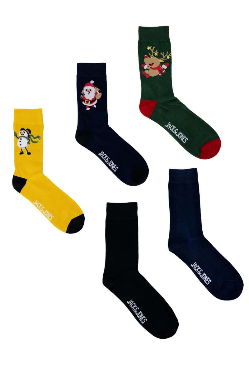 Чорапи Jacsully Socks 5 Pack 12223923 14-0952 TCX Spicy Mustard/Navy Blazer — снимка 2